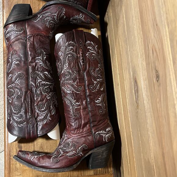 Luchesse Red Oklahoma Angelina Women’s Western Boots Size 7B Embroidered Bling - Picture 8 of 16